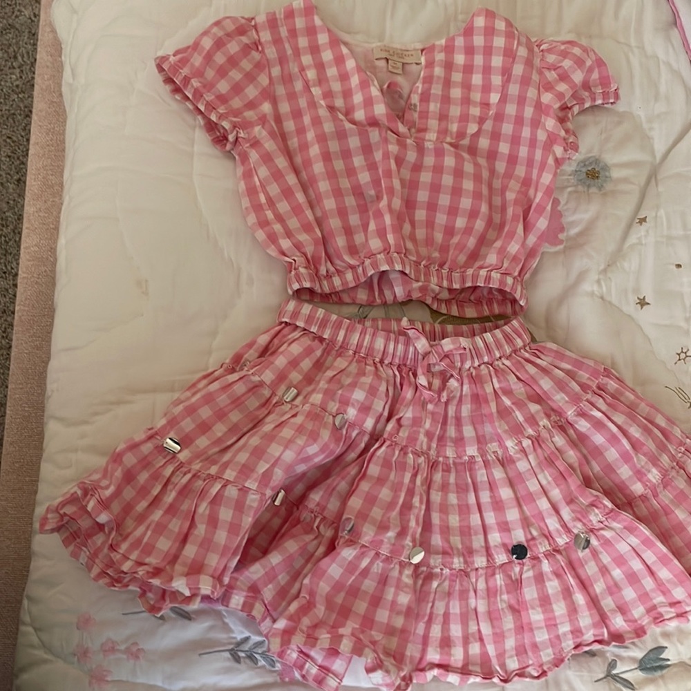 adorable gingham top and skirt